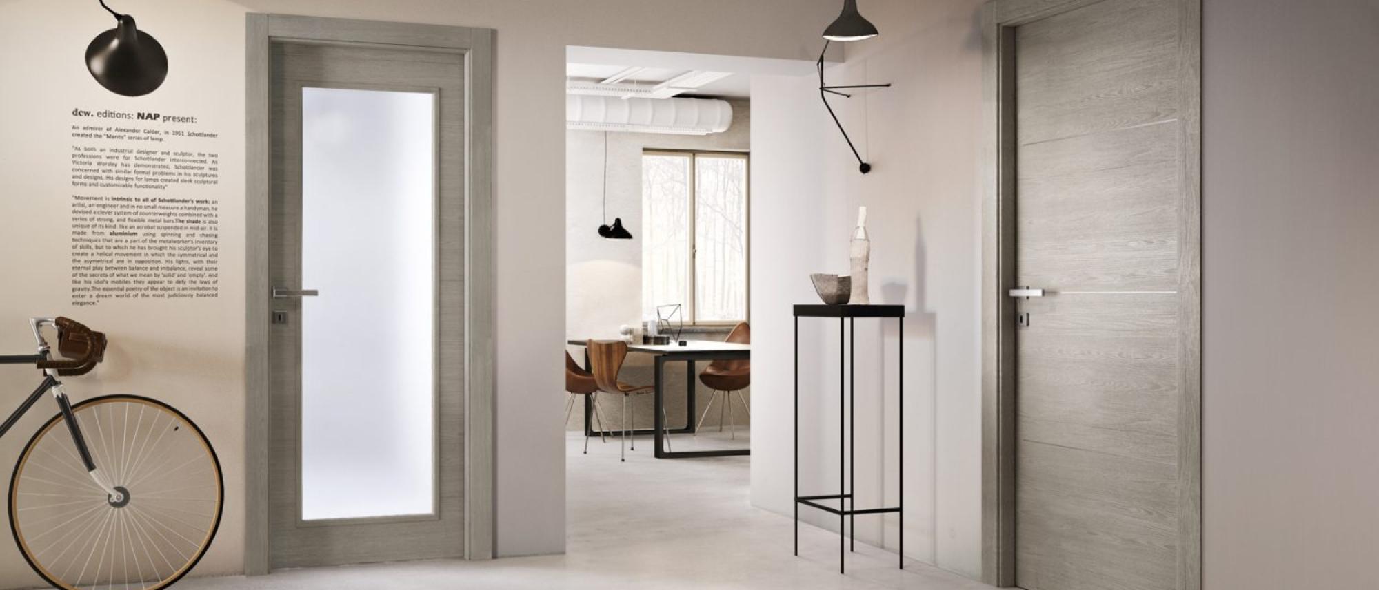 Porta interna in laminato effetto olmo grigio
